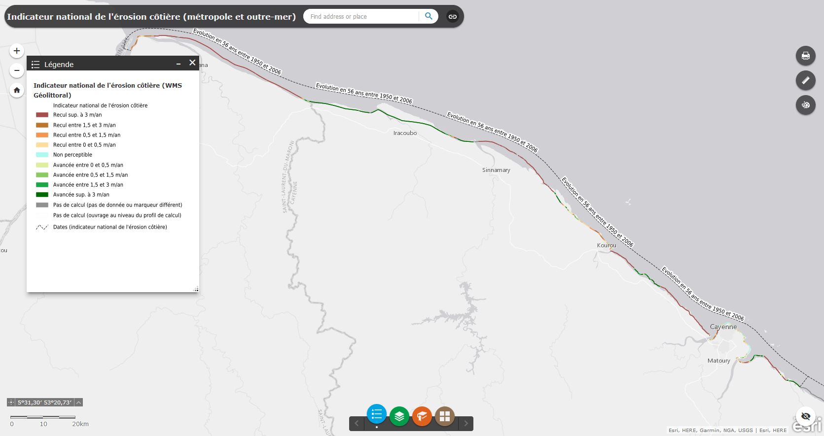 Parution : « Indicateur national de l’érosion côtière – Guyane »