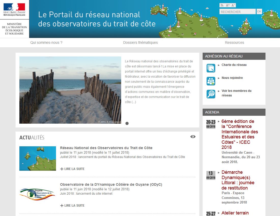 Le Réseau National des Observatoires du Trait de Côte lance son site internet